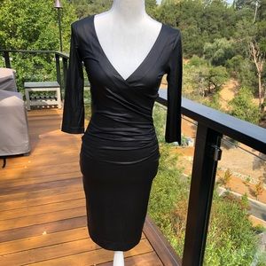 Betsey Johnson faux leather wrap dress size sm